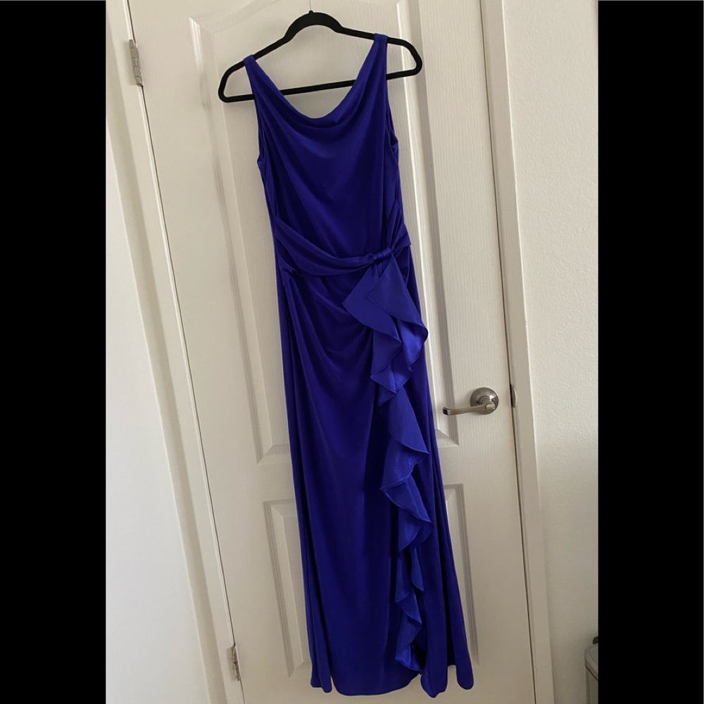 Betsy & Adam Ruffle with Slit dress